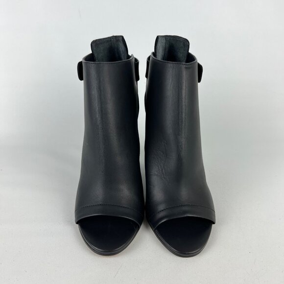 Vince Womens Kara Open Toe Wedge Sandal Black Leather Side Cutouts size 7 - Picture 3 of 16